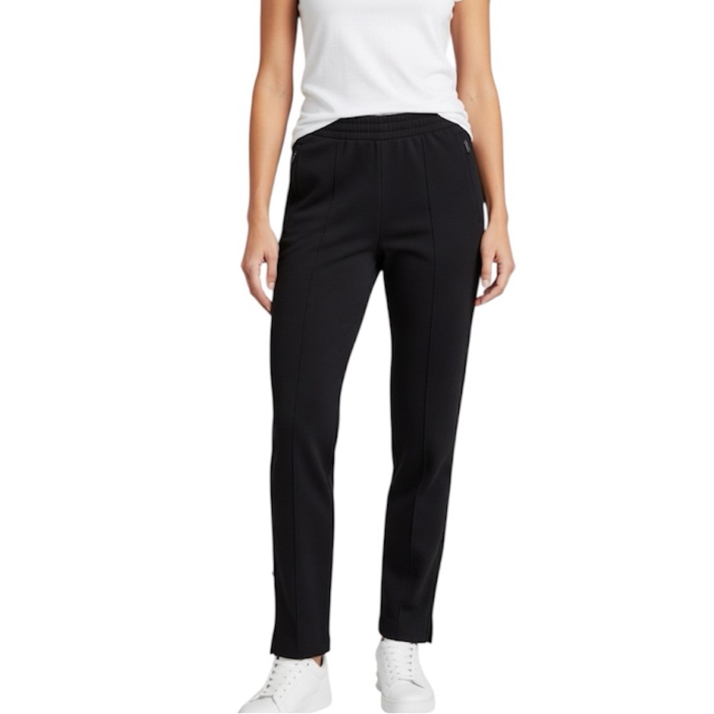Theory Black Wool Blend Zipper Hem Straight Leg Joggers